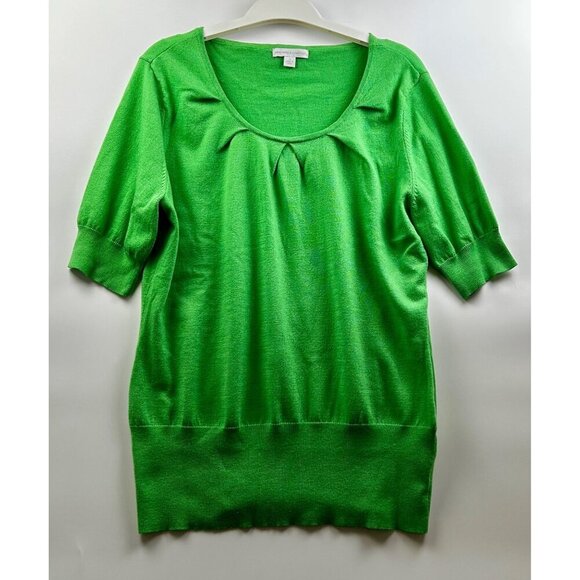 New York & Company Women's Scoop Neckline Top Stretchy Sweater St. Patrick Green - Picture 1 of 5